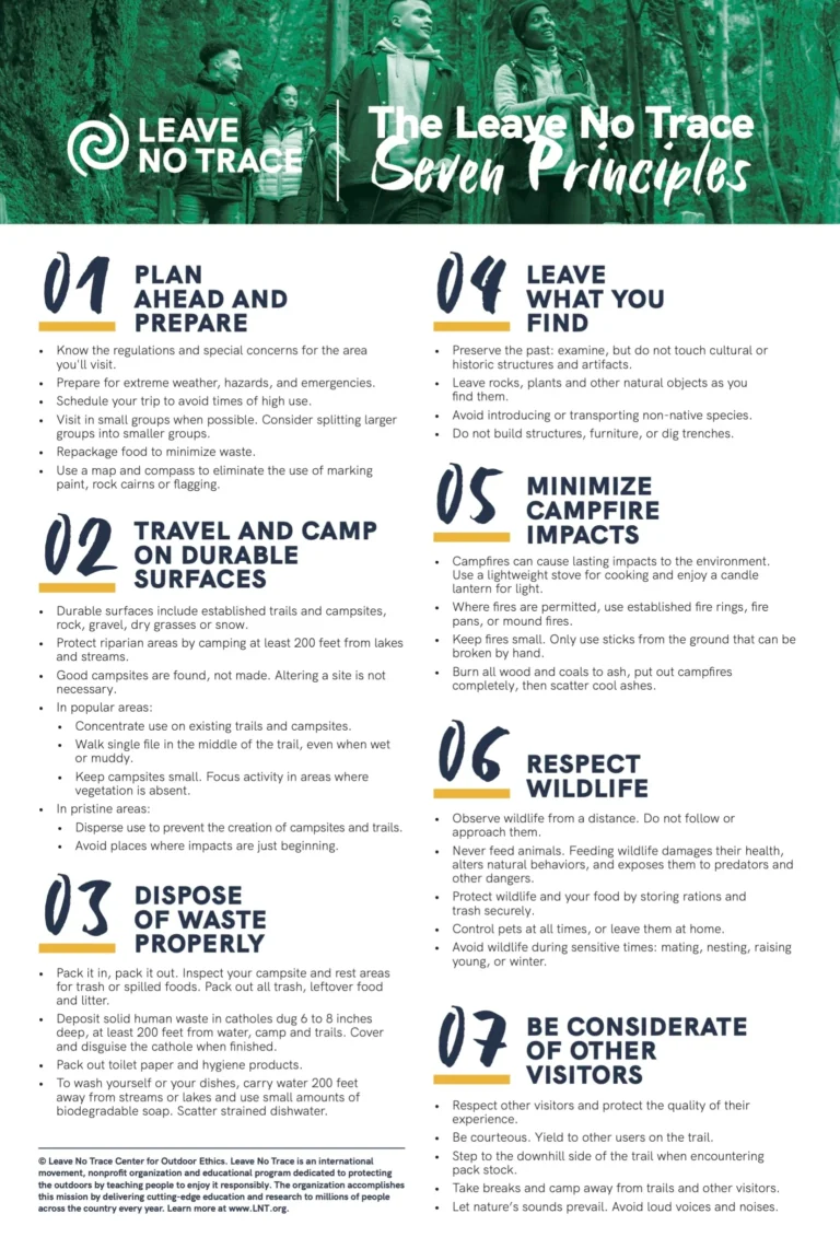 Leave No Trace 7 Principles